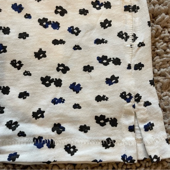 Rag & Bone Ditsy Floral Short Sleeve T-Shirt White Black Size Medium - Picture 4 of 8